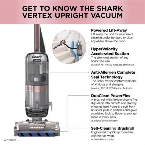 Contact information for aktienfakten.de - Shop Amazon for Shark AZ2002 Vertex Powered Lift-Away Upright Vacuum with DuoClean PowerFins, Self-Cleaning Brushroll, Large Dust Cup, Pet Crevice Tool, Dusting Brush & Power Brush, Silver/Rose Gold and find millions of items, delivered faster than ever. 